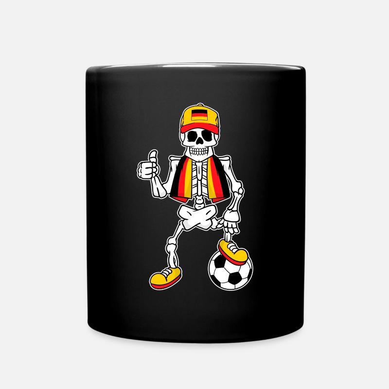 Skeleton Deutschland Fan Deutscher Fußball - Tasse einfarbig - Schwarz
