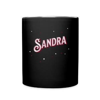 Sandra Namen personalisiert - Tasse einfarbig - Schwarz - Vorne