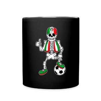 Skeleton Italian Fan Football Italy - Full Colour Mug - black - Front