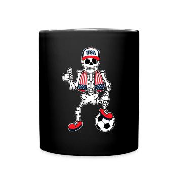 Skelett Vereinigte Staaten Fußballfan - Tasse einfarbig - Schwarz - Vorne