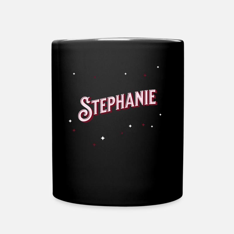 Stephanie Namen personalisiert - Tasse einfarbig - Schwarz