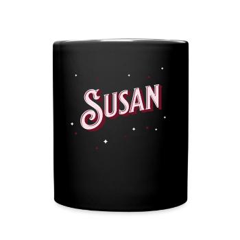 Susan Namen personalisiert - Tasse einfarbig - Schwarz - Vorne
