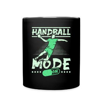 Handball mode on - Tasse einfarbig - Schwarz - Vorne
