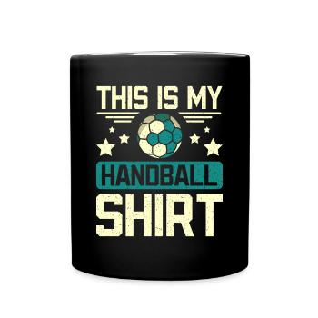 This is my handball - Tasse einfarbig - Schwarz - Vorne