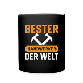 Bester Handwerker der Welt Lustig Handwerk - Tasse einfarbig - Schwarz - Vorne