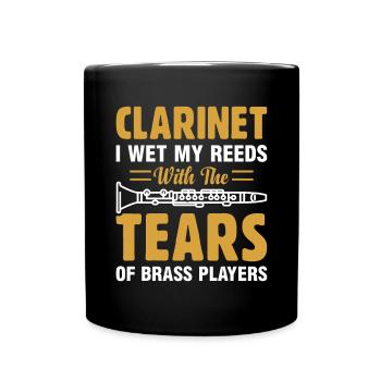 Clarinet Spieler Musikinstrument Musik Clarinet - Tasse einfarbig - Schwarz - Vorne