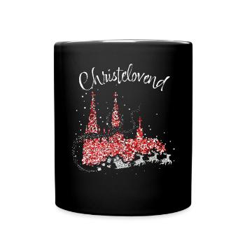Fastelovend Karneval Konfetti Weihnachtsmann - Tasse einfarbig - Schwarz - Vorne
