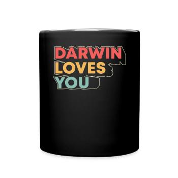 Darwin Loves You Funny Atheist Versus Science For - Full Colour Mug - black - Front
