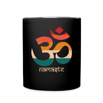 Lotus Flower Om Symbol For Buddhism Enthusiast - Tasse einfarbig - Schwarz - Vorne