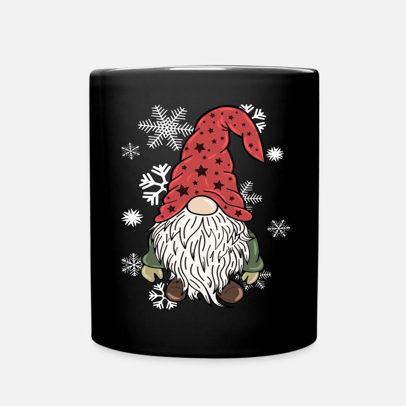 Gnome Elfes de Noël Flocons de neige - Mug uni - noir
