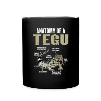 Tegu Eidechse Reptil Herpetologe - Tasse einfarbig - Schwarz - Vorne