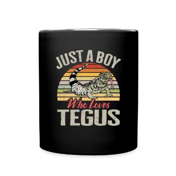 Tegu Eidechse Reptil Herpetologe - Tasse einfarbig - Schwarz - Vorne