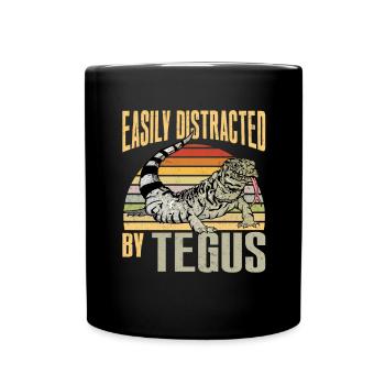 Tegu Eidechse Reptil Herpetologe - Tasse einfarbig - Schwarz - Vorne