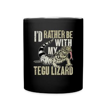 Tegu Eidechse Reptil Herpetologe - Tasse einfarbig - Schwarz - Vorne