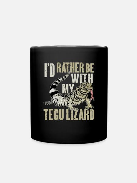 Tegu Eidechse Reptil Herpetologe - Tasse einfarbig - Schwarz