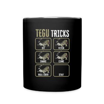 Tegu Eidechse Reptil Herpetologe - Tasse einfarbig - Schwarz - Vorne