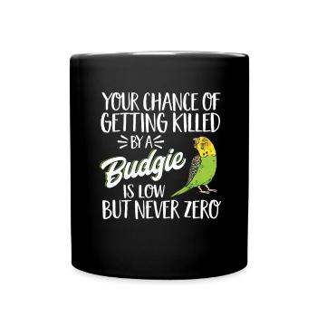 Budgerigar Perruche Oiseau Cadeau pour animaux de compagnie - Mug uni - noir - Devant