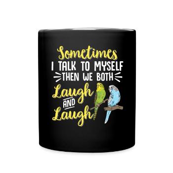 Budgerigar Parakeet Bird Pet Gift - Full Colour Mug - black - Front