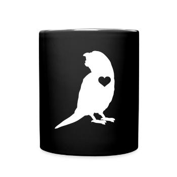 Budgerigar Parakeet Bird Pet Gift - Full Colour Mug - black - Front