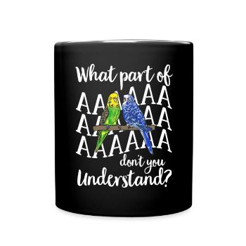 Budgerigar Perruche Oiseau Cadeau pour animaux de compagnie - Mug uni - noir - Devant