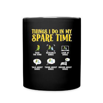 Budgerigar Perruche Oiseau Cadeau pour animaux de compagnie - Mug uni - noir - Devant