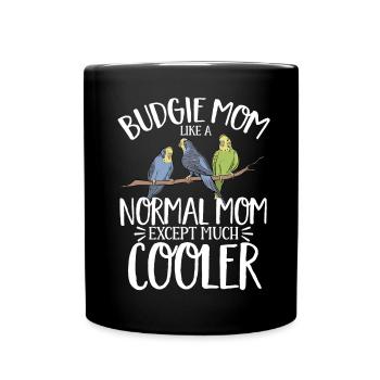 Budgerigar Parakeet Bird Pet Gift - Full Colour Mug - black - Front