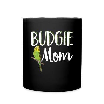 Budgerigar Parakeet Bird Pet Gift - Full Colour Mug - black - Front