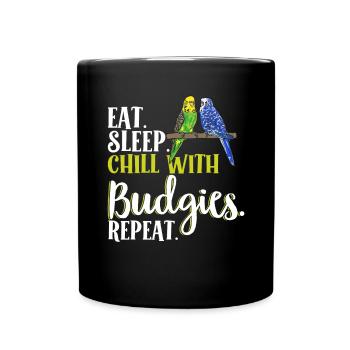 Budgerigar Perruche Oiseau Cadeau pour animaux de compagnie - Mug uni - noir - Devant