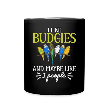 Wellensittich Sittich Vogel Haustier Geschenk - Tasse einfarbig - Schwarz - Vorne