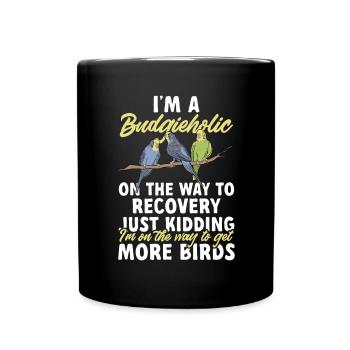 Budgerigar Perruche Oiseau Cadeau pour animaux de compagnie - Mug uni - noir - Devant