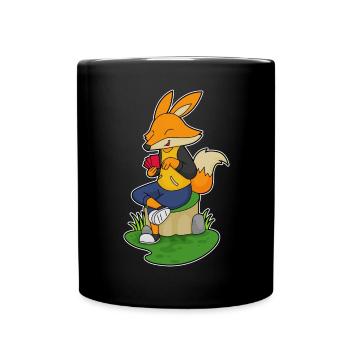 Fuchs Poker Pokerkarten - Tasse einfarbig - Schwarz - Vorne