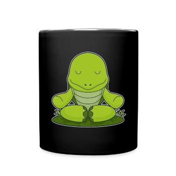 Turtle Yoga Fitness Meditation - Full Colour Mug - black - Front
