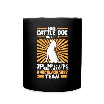 Australian Cattle Dog und Ich sind unschlagbar - Tasse einfarbig - Schwarz - Vorne