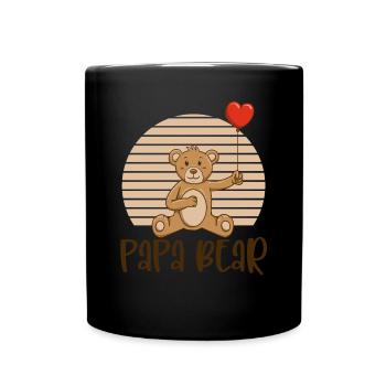 Papa Bear - Tasse einfarbig - Schwarz - Vorne