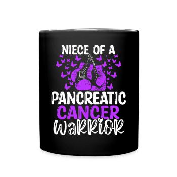 Pancreatic Cancer Awareness Niece Aunt Uncle - Full Colour Mug - black - Front