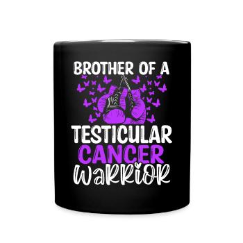 Testicular Cancer Awareness Brother Twins Sibling - Full Colour Mug - black - Front