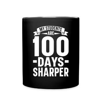100 jours plus nets 100e jour d’école enseignant - Mug uni - noir - Devant