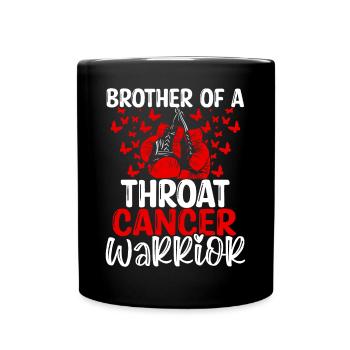 Throat Cancer Awareness Brother Twins Sibling - Full Colour Mug - black - Front