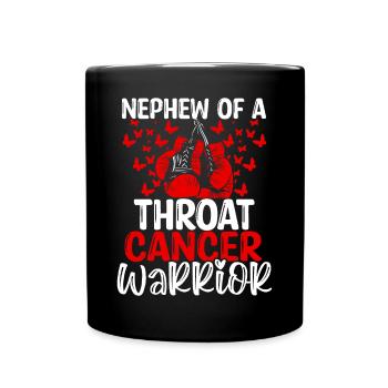 Throat Cancer Awareness Nephew Aunt Uncle - Full Colour Mug - black - Front