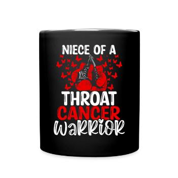 Throat Cancer Awareness Niece Aunt Uncle - Full Colour Mug - black - Front