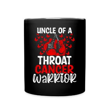 Throat Cancer Awareness Uncle Nephew Niece - Full Colour Mug - black - Front