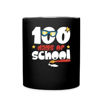 Joyeux 100e jour d’école enseignant élève éducateur - Mug uni - noir - Devant