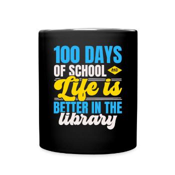 Joyeux 100e jour d’école enseignant élève éducateur - Mug uni - noir - Devant