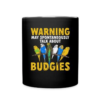 Budgerigar Perruche Oiseau Cadeau pour animaux de compagnie - Mug uni - noir - Devant