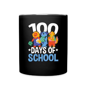 Happy 100th Day Of School Teacher Student Educator - Full Colour Mug - black - Front