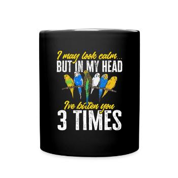Budgerigar Perruche Oiseau Cadeau pour animaux de compagnie - Mug uni - noir - Devant