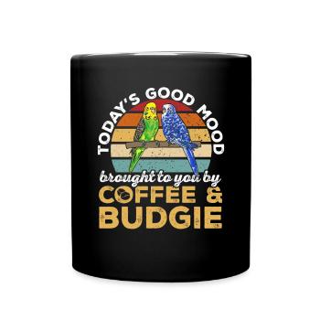 Budgerigar Perruche Oiseau Cadeau pour animaux de compagnie - Mug uni - noir - Devant
