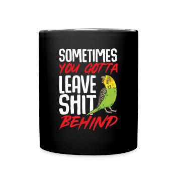 Budgerigar Parakeet Bird Pet Gift - Full Colour Mug - black - Front