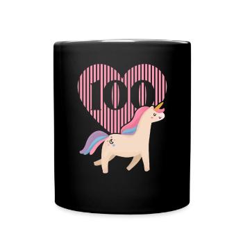 Unicorn Lover Enseignant Élève 100 jours d’école - Mug uni - noir - Devant