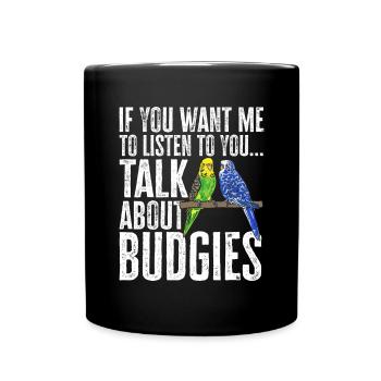 Wellensittich Sittich Vogel Haustier Geschenk - Tasse einfarbig - Schwarz - Vorne